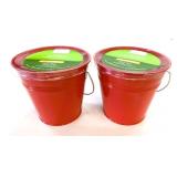 2x New 9oz Citronella Candle Red Buckets