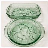2 Vintage Libby Orchard Design Bake Dishes