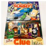 The Simpsons Sorry & Clue Board Games