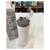 New Plus Eight 24oz 750ml White SS Water Bottle