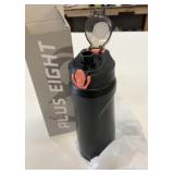 New Plus Eight 24oz 750ml Black SS Water Bottle