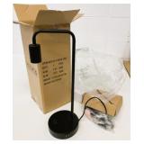 New Black Bedside Lamp w/Charger Ports