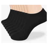 8 New Pairs Unisex Ankle Socks Black Size 5-7