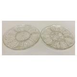 2x Federal Glass Divided Serving Platters 11.5"