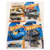 4 New Matchbox & Hot Wheel Cars on Cards