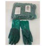 12 New Pairs Green Rubber Size L Gloves