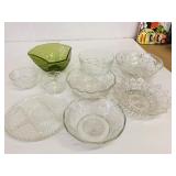 Assorted Glass & Crystal Bowls & Platter