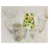 6 Assorted Vases