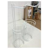 2 White Metal Toilet Paper Holders