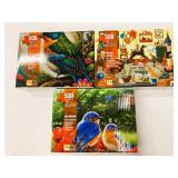 3 Complete 500 Pcs Puzzles Used Once