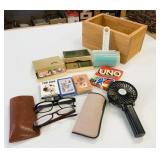 Playing Cards, Wooden Box, Eyeglasses Plus