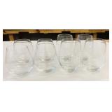 8 Clear Stemless Glass Tumblers