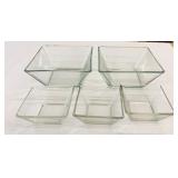 5 Glass Serving Bowls 9" & 5.5"