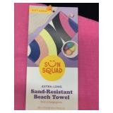 New 36" x 72" Extra Long Sun Squad Beach Towel