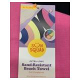 New 36" x 72" Extra Long Sun Squad Beach Towel