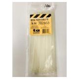100 Metal Tooth Cable Ties 8"