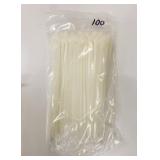 100 White Cable Ties 5.5"