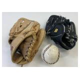 2 Baseball Gloves & Ball