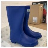 New M&B Kids Size 4 Blue Rubber Boots