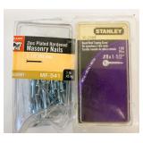 1LB Bulldog 2.5" Nails & 100 Stanley #8 Screws