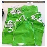 70 New Cotton Green & White Tote Bags 16" x 13"