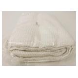 New 50" x 70" Waffle Fringed Cotton Throw White