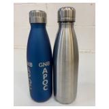 2 New Stainless Steel 500ml Water Bottles