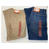 2 New Pairs Knit Denim Jeans Kids Size 8
