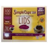 100 Simple Cups Disposable 2.0 Lids