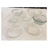 7 Assorted Pyrex & Fire King Glass Dishes