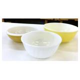 3 Pyrex & Fire King Glass Mixing Bowls