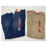 2 New Pairs Knit Denim Jeans Kids Size 8