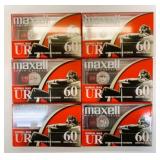 6x New Maxell 60 Minute Blank Cassette Tapes