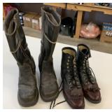 2 Pairs Size 8 & 9 Used Boots *Needs Cleaning
