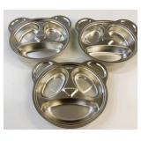 3 Stainless Steel Divided Shaped Plates