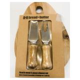 New Acacia Wood 3 Pc Cheese Set