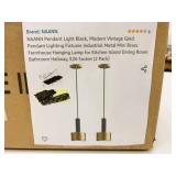 New 2 Pack Gold Tone Hanging Pendant Fixtures
