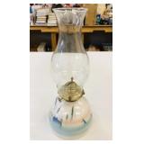 VTG Ceramic Painted Base Hurricane Lamp