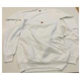 2 New White M Hanes Activewear Crew Sweatshirts