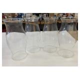 4x 11.5' Glass Hurricane Flared Rim Candle Holders