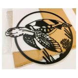 New 28" Black Metal Intricate Sea Turtle Wall Art