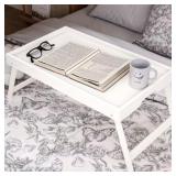 New White Bamboo Bed Tray w/Folding Legs