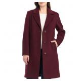 New Vince Camuto Size S Long Burgundy Coat