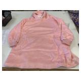 New Pink Oversize Fleece Hooded Poncho