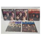 5 The Beatles 7' Records W/ Pic Sleeves