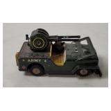 1960's Tin Friction Army Jeep W/ Gun