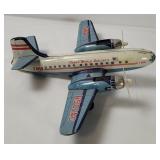 Vtg Tin Friction Twa Airplane