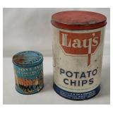 Vtg Product Tins - Lays, Toyland Peanut Butter