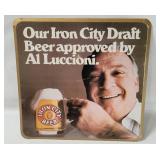 Vtg Iron City Beer Tin Sign