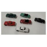 6 Small Plastic Cars - Vw Coupe, Karmann Ghia